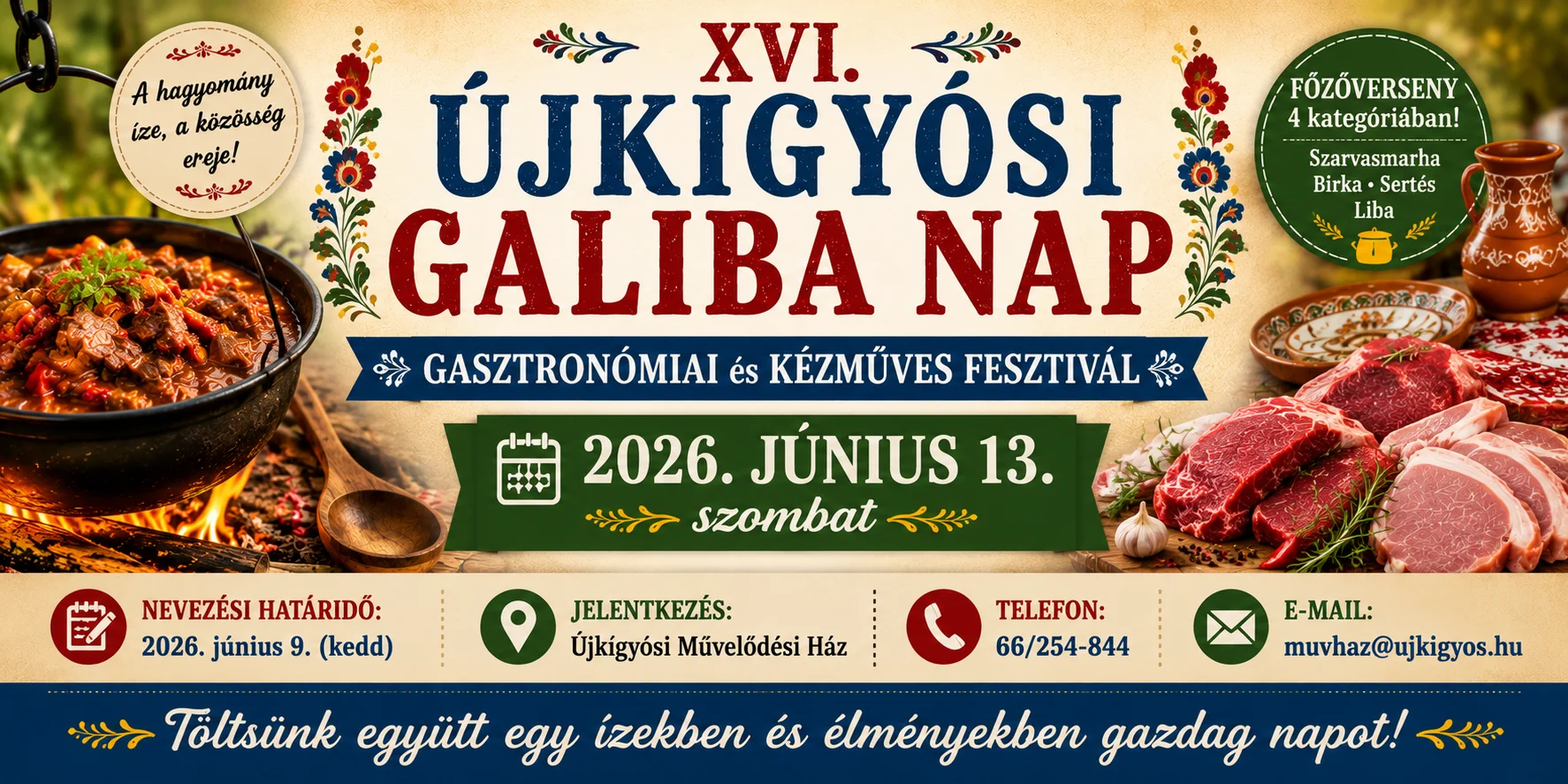 Várják a csapatok jelentkezését a XVI. Újkígyósi Galiba Nap főzőversenyére